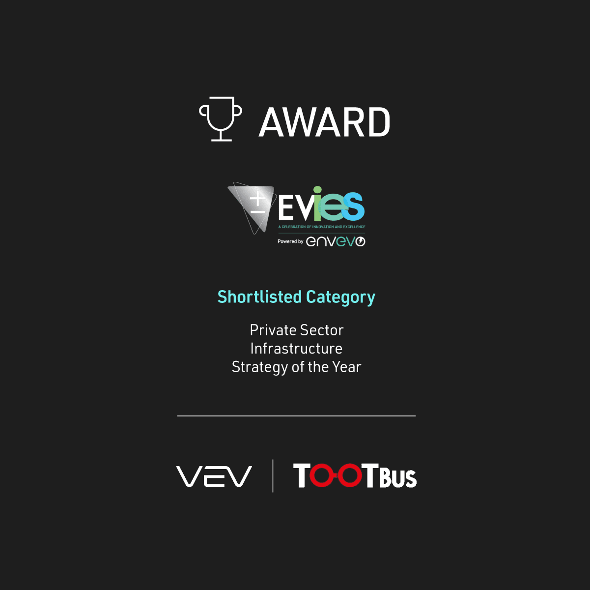 VEV shortlisted for an EVIE award for its work with Tootbus